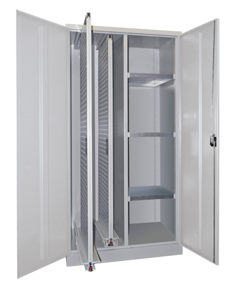 Pavoy Vertikalauszugschrank 1000 x 600 x 1950 mm, 2 Auszüge, 3 Böden