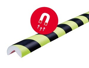 Knuffi® Eckschutz Typ A, magnetisch, neon/schwarz, 1 m