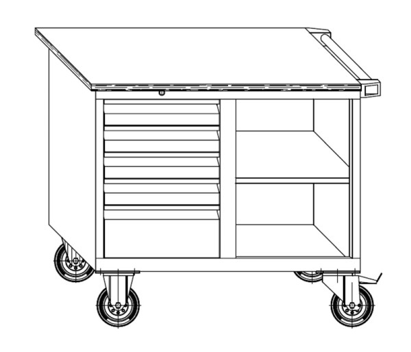 Pavoy Montagewagen mit 5 Schubladen