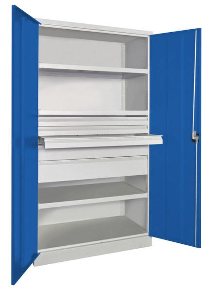 Pavoy Schwerlastschrank ohne Trennwand, 3 Böden, 5 Schubladen