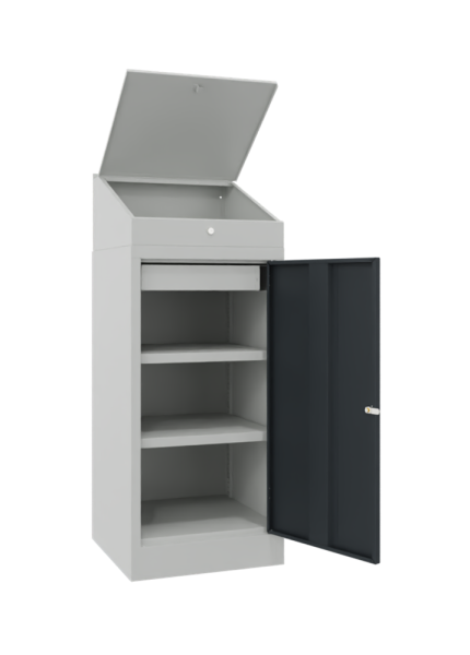 Pavoy Werkzeugschrank 500 x 500 x 1270 mm, 2 Böden, 1 Schublade