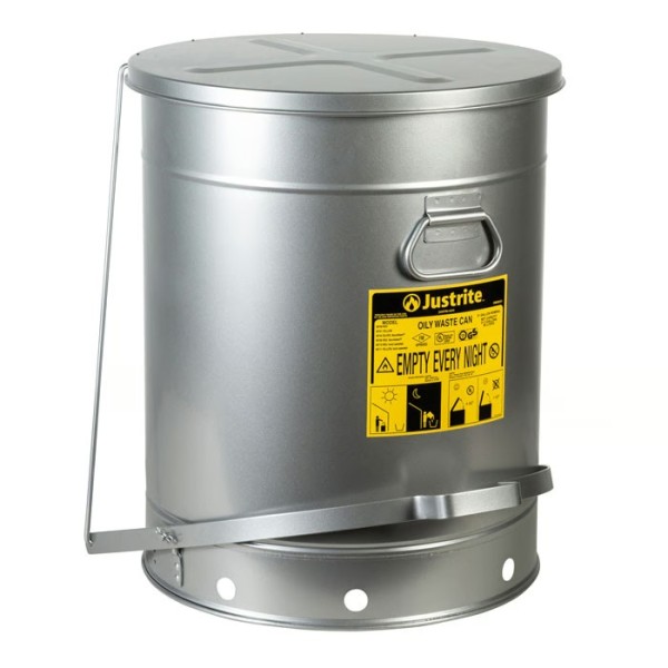 Justrite Öl-Entsorgungsbehälter mit SoundGard 09704 silber