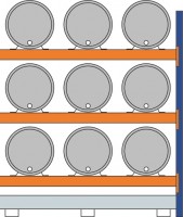 Anbauregal, Fassregal 2500x2225x800 mm Anbauregal, Fassregal 2500x2225x800 mm