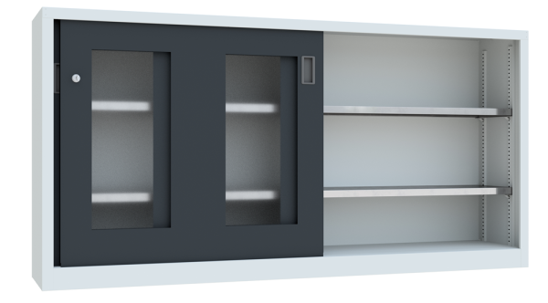 Pavoy Schiebetürenschrank mit Sichtfenstertüren 2000 x 500 x 1000 mm