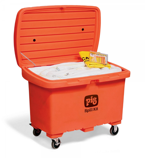 PIG Notfall-Kits in Transportkarren mit Gummireifen