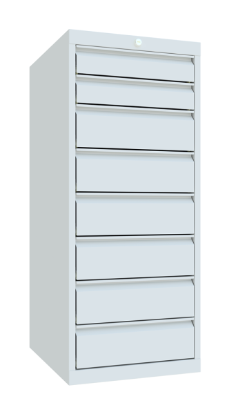 Pavoy Schubladenschrank Basic 500 x 600 x 1200 mm, 8 Schubladen