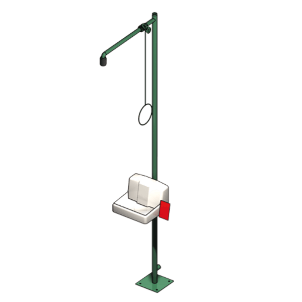 B-Safety ClassicLine Freistehende Körper-Notdusche BR 836 085, Augendusche mit Becken
