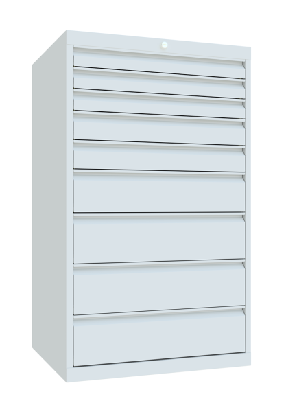 Pavoy Schubladenschrank Basic 715 x 600 x 1200 mm, 9 Schubladen