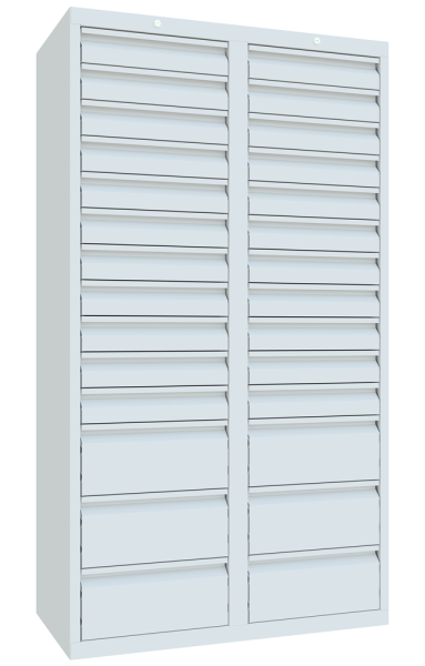 Pavoy Schubladenschrank Light 1000 x 500 x 1800 mm, 32 Schubladen