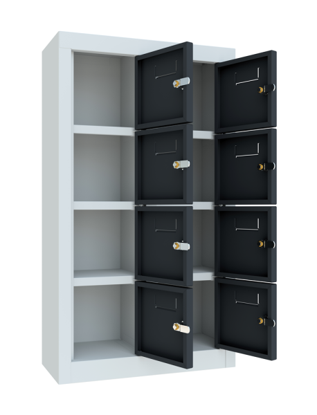 Pavoy Schließfach-Hängeschrank 460 x 200 x 815 mm, 8 Fächer