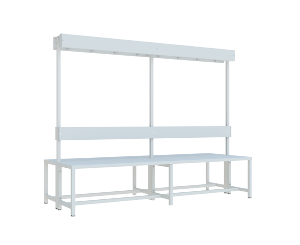 Pavoy Garderoben-Sitzbank 2000 mm, doppelseitig, ohne Schuhrost