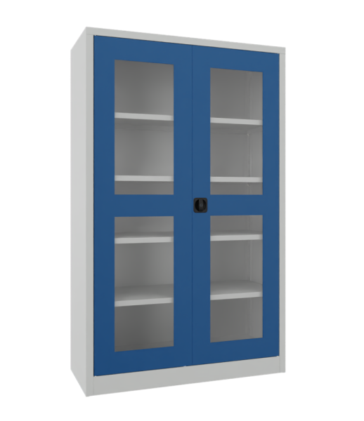 Pavoy Flügeltürenschrank mit Sichtfenstertüren 1200 x 500 x 1950 mm
