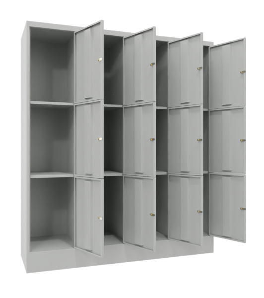 Pavoy Schließfachschrank 1600 x 500 x 1850 mm, mit Sockel, 12 Fächer