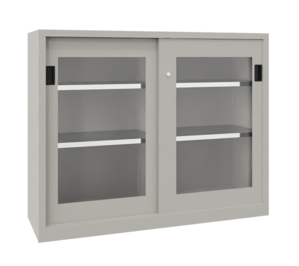 Pavoy Schiebetürenschrank mit Sichtfenstertüren 1000 x 500 x 1000 mm