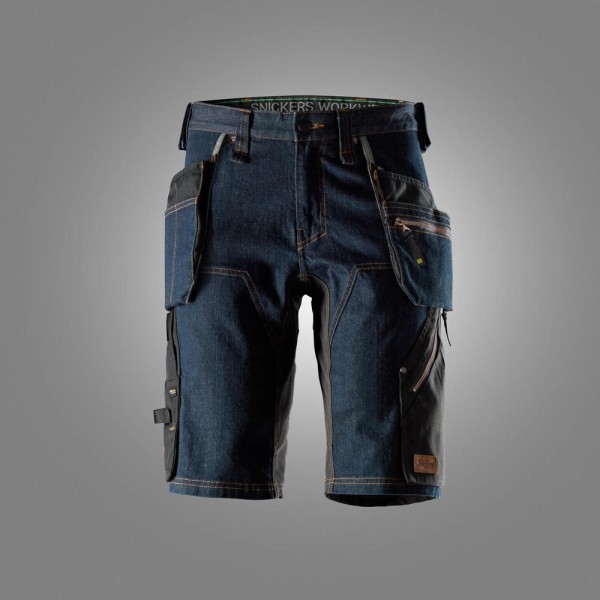 Snickers Workwear 6155 FlexiWork Denim-Shorts mit Holstertaschen