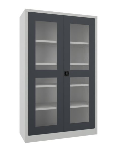 Pavoy Flügeltürenschrank mit Sichtfenstertüren 1200 x 400 x 1950 mm
