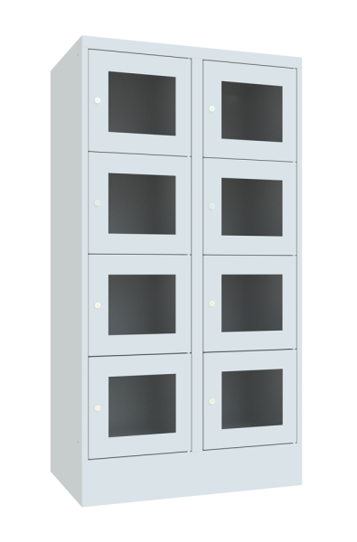 Pavoy Schließfachschrank 600 x 500 x 1518 mm, Sichtfenstertüren, 8 Fächer