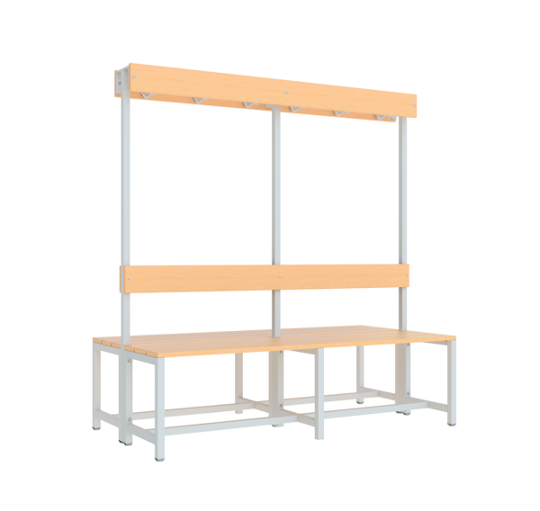 Pavoy Garderoben-Sitzbank 1500 mm, doppelseitig, ohne Schuhrost