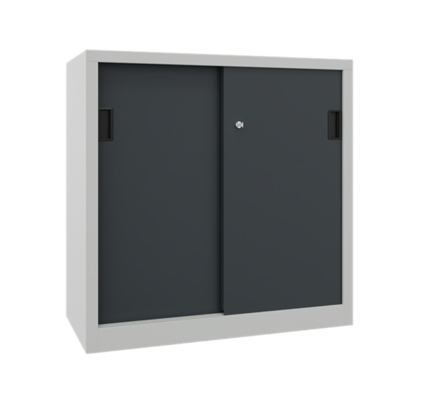 Pavoy Schiebetürenschrank mit Vollblechtüren 1000 x 600 x 1000 mm