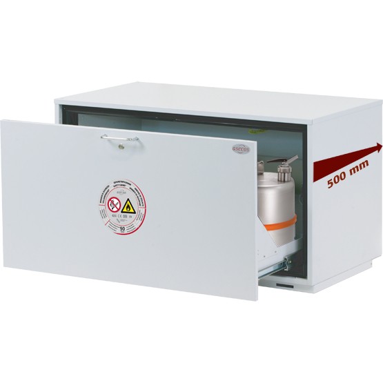 Sicherheitsunterbauschrank UB-S-90 Modell UB90.060.089.050.S, Sondertiefe 500mm, 1 Schublade