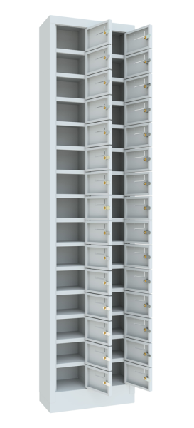 Pavoy Schließfachschrank 460 x 200 x 1950 mm, 30 Fächer