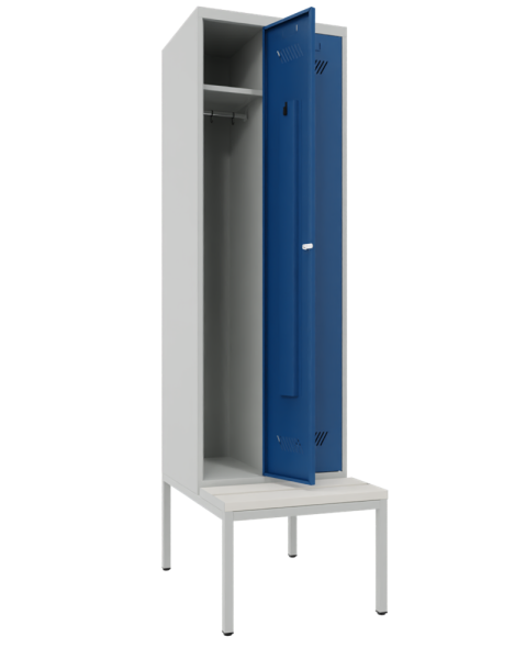 Pavoy Kleiderschrank mit Sitzbankuntergestell 600 x 800 x 2150 mm