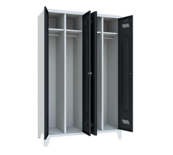 Pavoy Kleiderschrank mit Füßen 1170 x 500 x 1850 mm