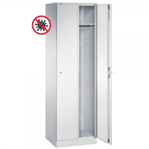 Schließfachschrank 2 Abteile, Höhe 1950 mm, antimikrobieller Beschichtung