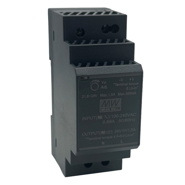 AC/DC-Netzteil für DIN-Schienenmontage, 1 Ausgang, 36 W, 24 VDC, 1.5 A