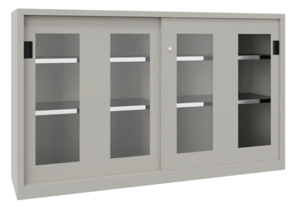 Pavoy Schwerlast-Schiebetürenschrank mit Sichtfenstertüren 2000 x 500 x 1000 mm