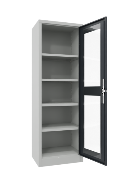 Pavoy Flügeltürenschrank mit Sichtfenstertür 640 x 400 x 1950 mm