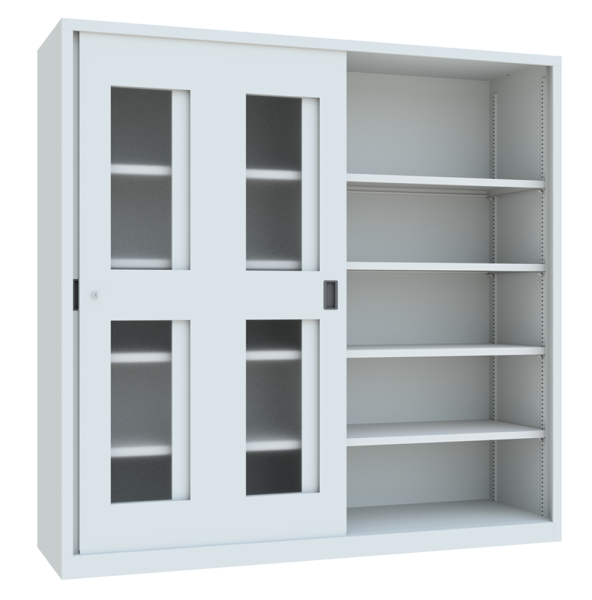 Pavoy Schiebetürenschrank mit Sichtfenstertüren 2000 x 400 x 1950 mm