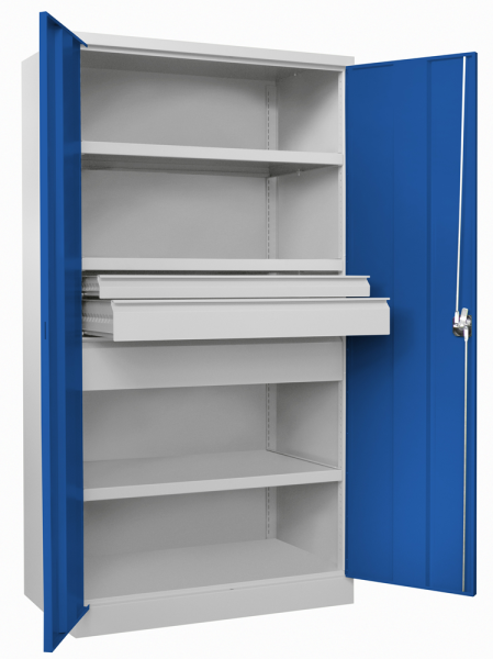 Pavoy Schwerlastschrank ohne Trennwand, 3 Böden, 3 Schubladen