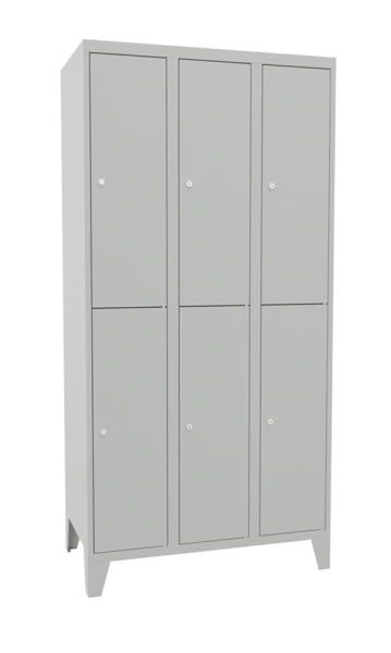 Pavoy Schließfachschrank 900 x 500 x 1850 mm, mit Füßen, 6 Fächer