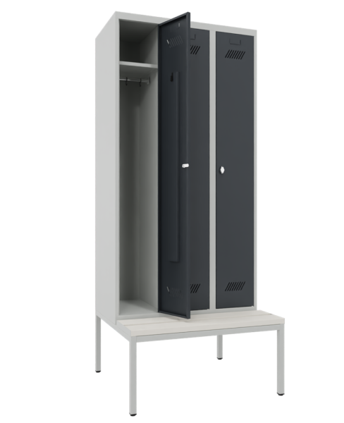 Pavoy Kleiderschrank mit Sitzbankuntergestell 900 x 800 x 2150 mm