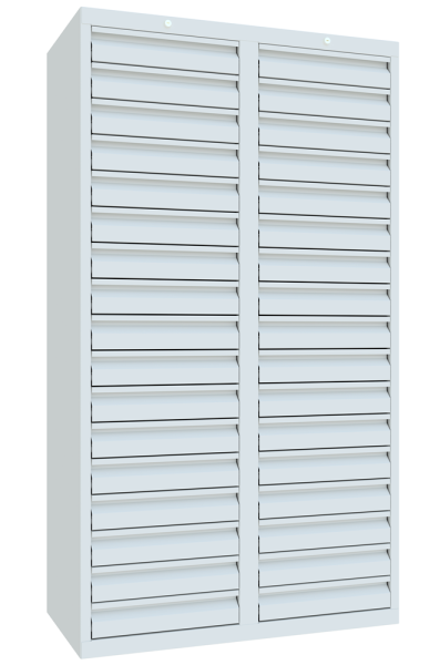 Pavoy Schubladenschrank Economy 1000 x 500 x 1800 mm, 34 Schubladen