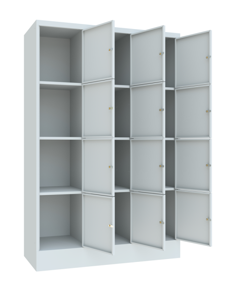 Pavoy Schließfachschrank 1200 x 500 x 1850 mm, mit Sockel, 12 Fächer