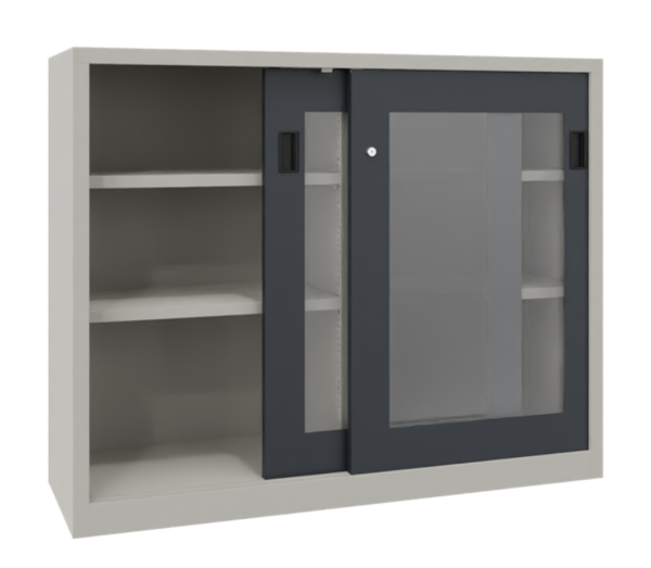 Pavoy Schiebetürenschrank mit Sichtfenstertüren 1500 x 600 x 1000 mm