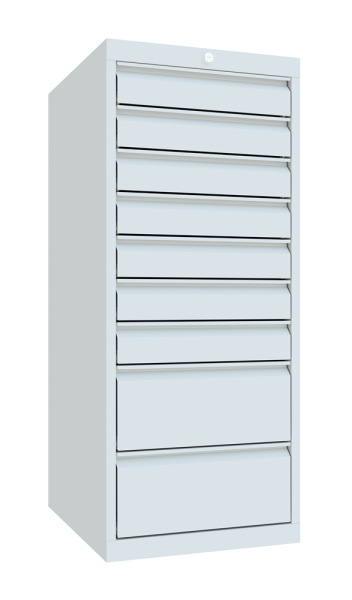 Pavoy Schubladenschrank Basic 500 x 600 x 1200 mm, 9 Schubladen