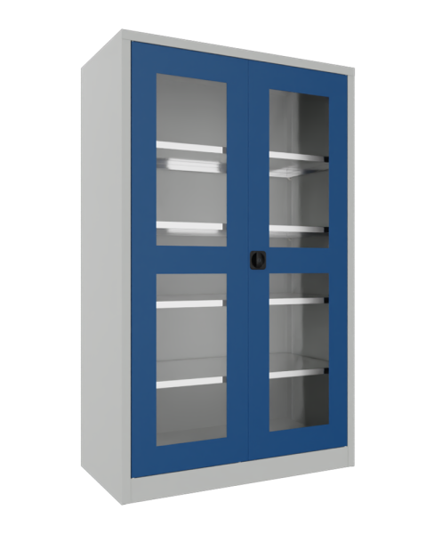 Pavoy Flügeltürenschrank mit Sichtfenstertüren 1200 x 600 x 1950 mm