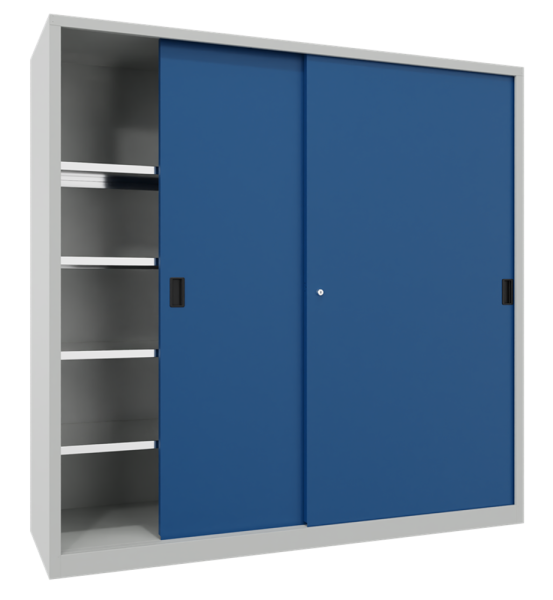 Pavoy Schwerlast-Schiebetürenschrank mit Vollblechtüren 2000 x 500 x 1950 mm