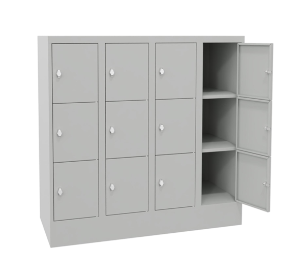 Pavoy Schließfachschrank 1600 x 500 x 1187 mm, Sichtfenstertüren, 12 Fächer