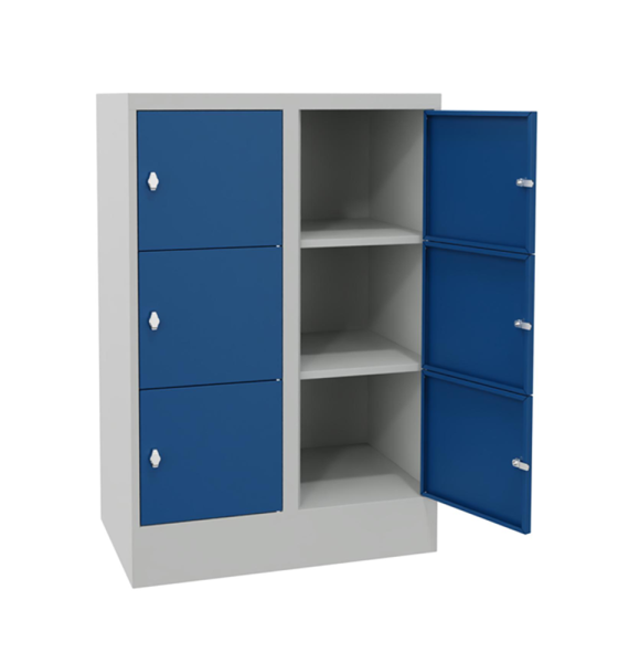 Pavoy Schließfachschrank 800 x 500 x 1187 mm, Sichtfenstertüren, 6 Fächer