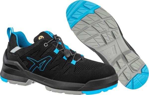 Sicherheitsschuhe Albatros FASTPACK BLACK/BLUE XW LOW S1 PL ESD FO SR