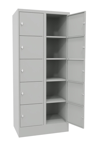 Pavoy Schließfachschrank 800 x 500 x 1850 mm, Vollblechtüren, 10 Fächer
