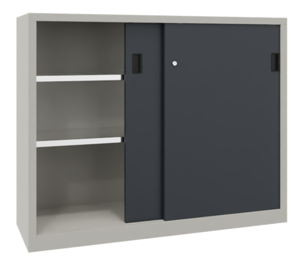 Pavoy Schwerlast-Schiebetürenschrank mit Vollblechtüren 1500 x 400 x 1000 mm