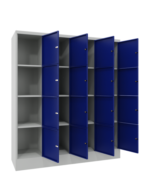 Pavoy Schließfachschrank 1600 x 500 x 1850 mm, mit Sockel, 16 Fächer