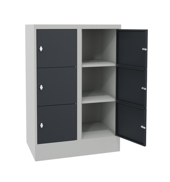 Pavoy Schließfachschrank 800 x 500 x 1187 mm, Vollblechtüren, 6 Fächer