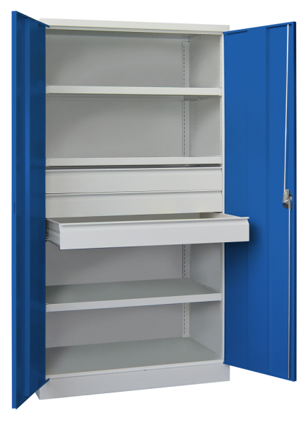 Pavoy Schwerlastschrank ohne Trennwand, 3 Böden, 3 Schubladen