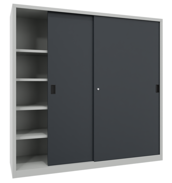 Pavoy Schwerlast-Schiebetürenschrank mit Vollblechtüren 2000 x 400 x 1950 mm